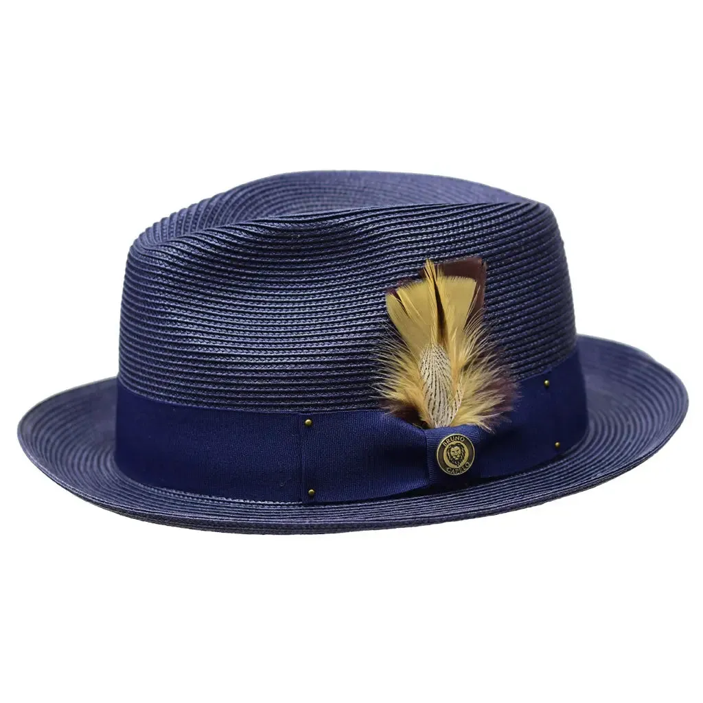 Bruno Capelo Franco Pinch Front Straw Trilby Hat Accessories_Bruno Capelo_Hats