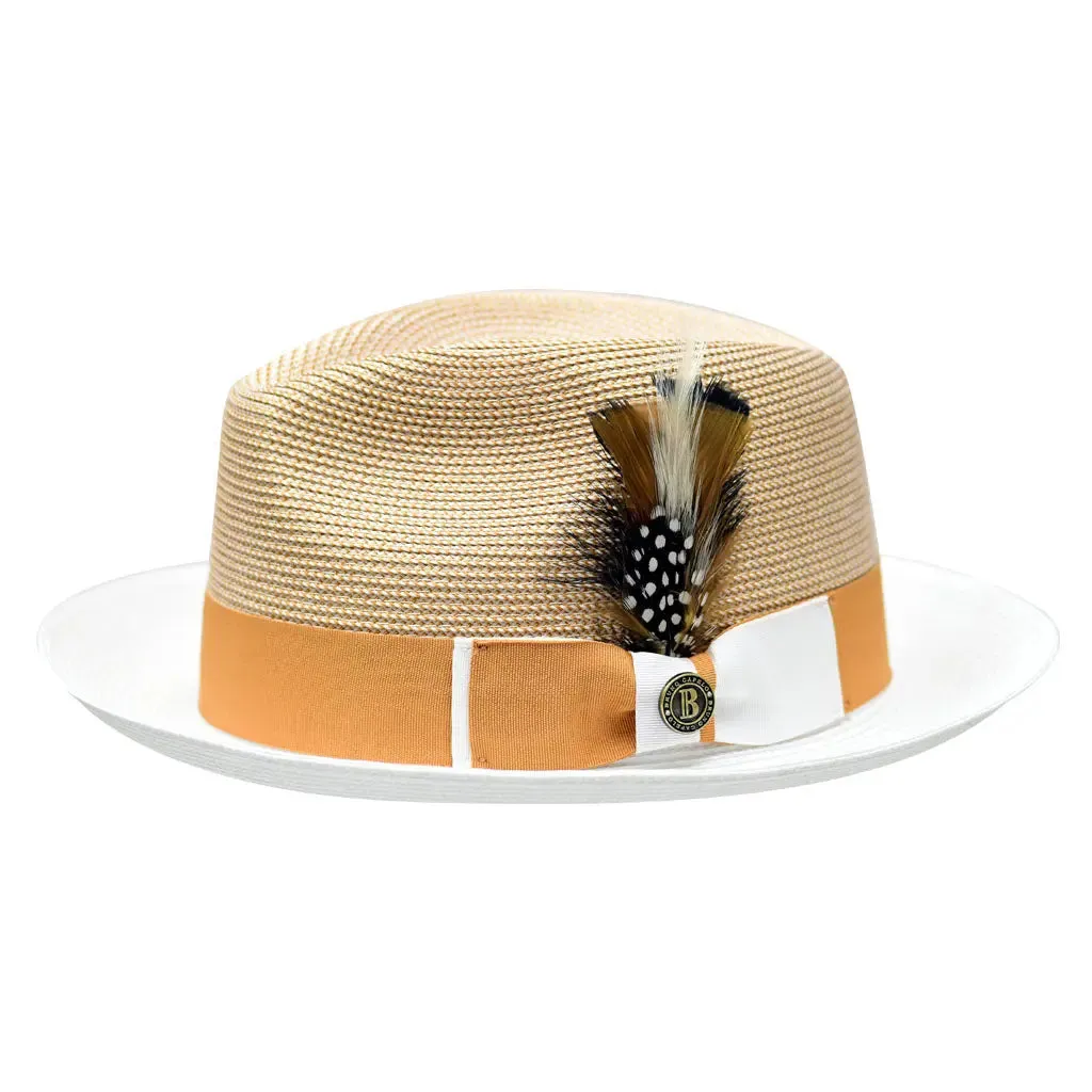 Bruno Capelo Georgio Two-Tone Straw Fedora Accessories_Bruno Capelo_Hats