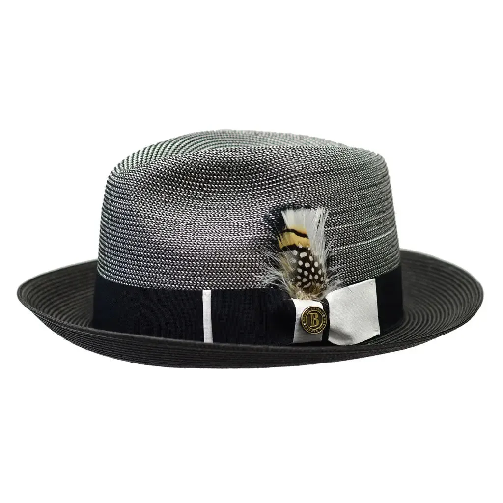 Bruno Capelo Georgio Two-Tone Straw Fedora Accessories_Bruno Capelo_Hats