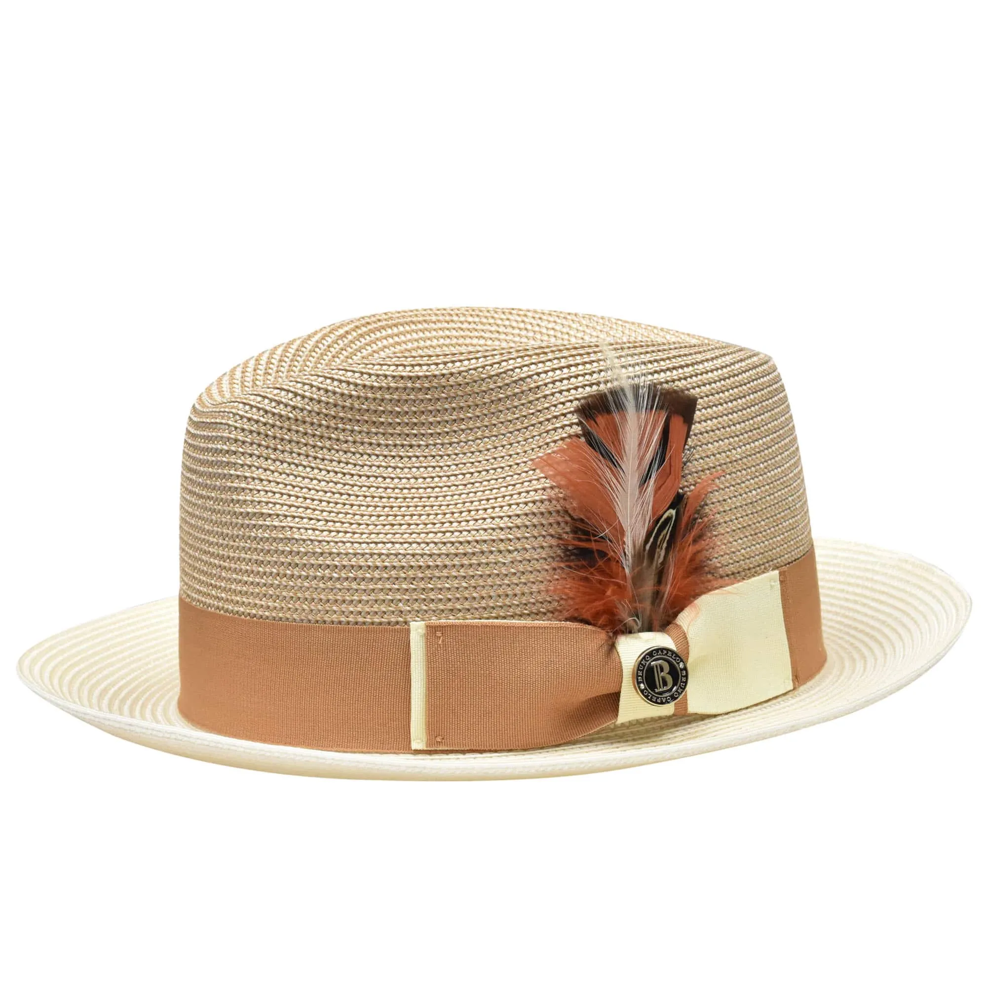 Bruno Capelo Georgio Two-Tone Straw Fedora Accessories_Bruno Capelo_Hats