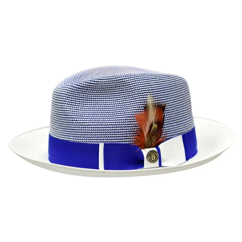 Bruno Capelo Georgio Two-Tone Straw Fedora Accessories_Bruno Capelo_Hats
