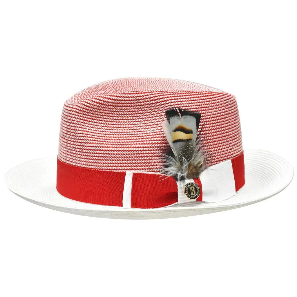 Bruno Capelo Georgio Two-Tone Straw Fedora Accessories_Bruno Capelo_Hats