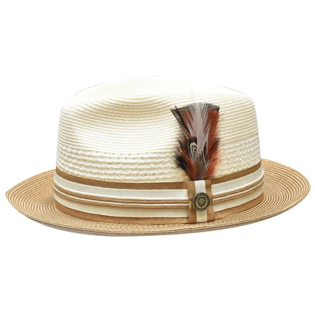 Bruno Capelo Giancarlo Two-tone Straw Fedora Accessories_Bruno Capelo_Hats