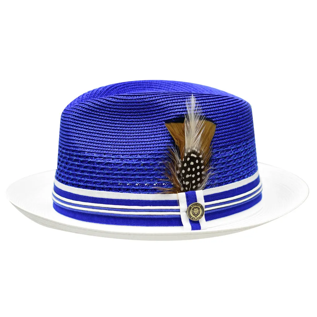 Bruno Capelo Giancarlo Two-tone Straw Fedora Accessories_Bruno Capelo_Hats