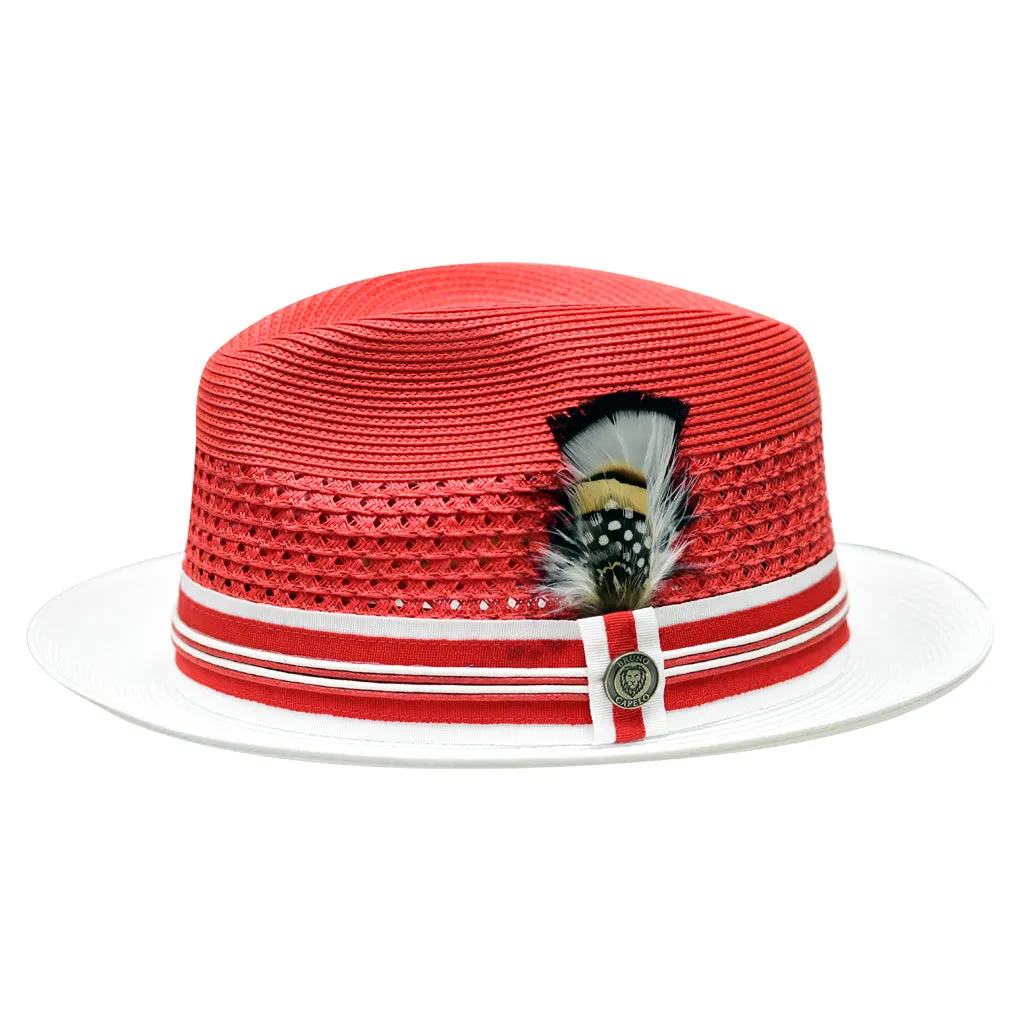 Bruno Capelo Giancarlo Two-tone Straw Fedora Accessories_Bruno Capelo_Hats