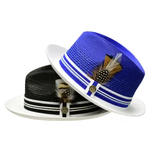Bruno Capelo Giancarlo Two-tone Straw Fedora Accessories_Bruno Capelo_Hats