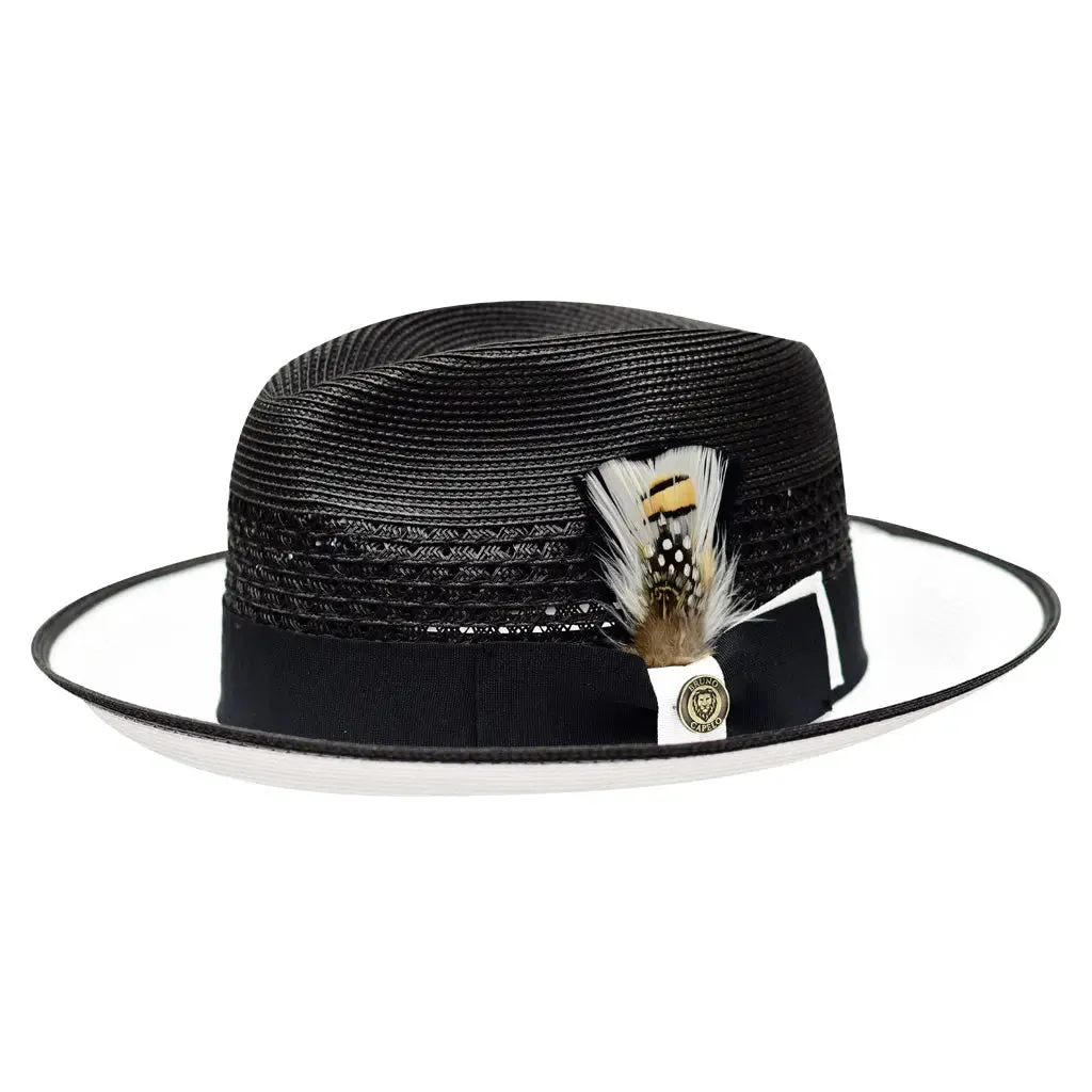 Bruno Capelo Havana Pinch Front Straw Fedora Accessories_Bruno Capelo_Hats