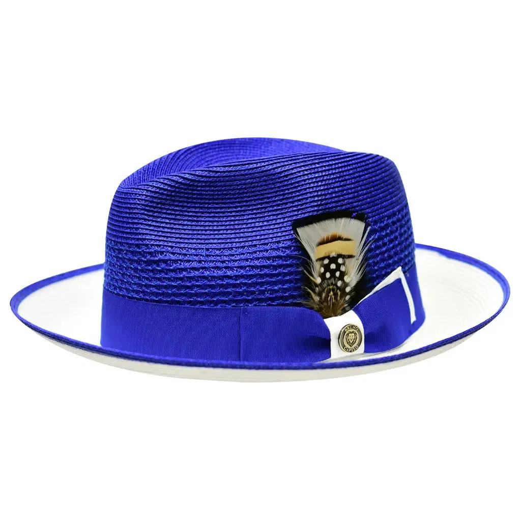 Bruno Capelo Havana Pinch Front Straw Fedora Accessories_Bruno Capelo_Hats