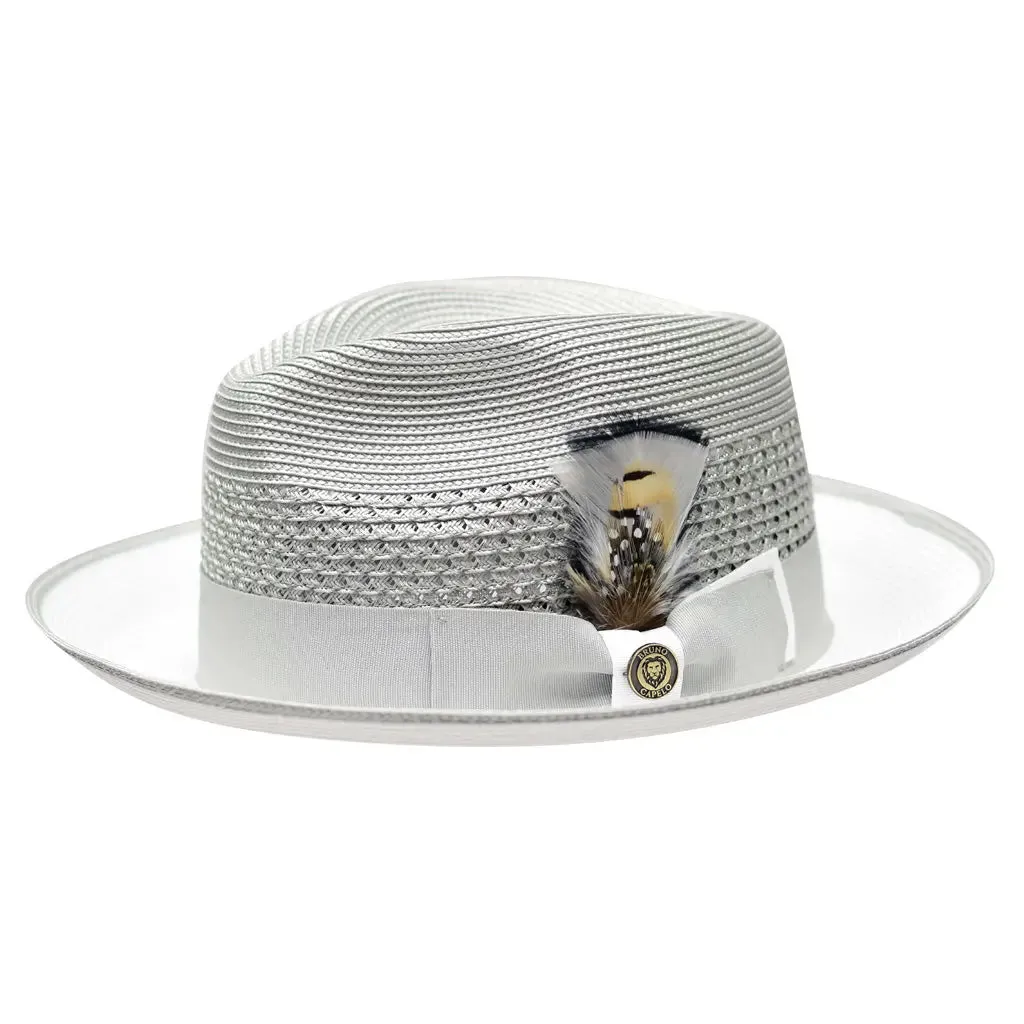 Bruno Capelo Havana Pinch Front Straw Fedora Accessories_Bruno Capelo_Hats