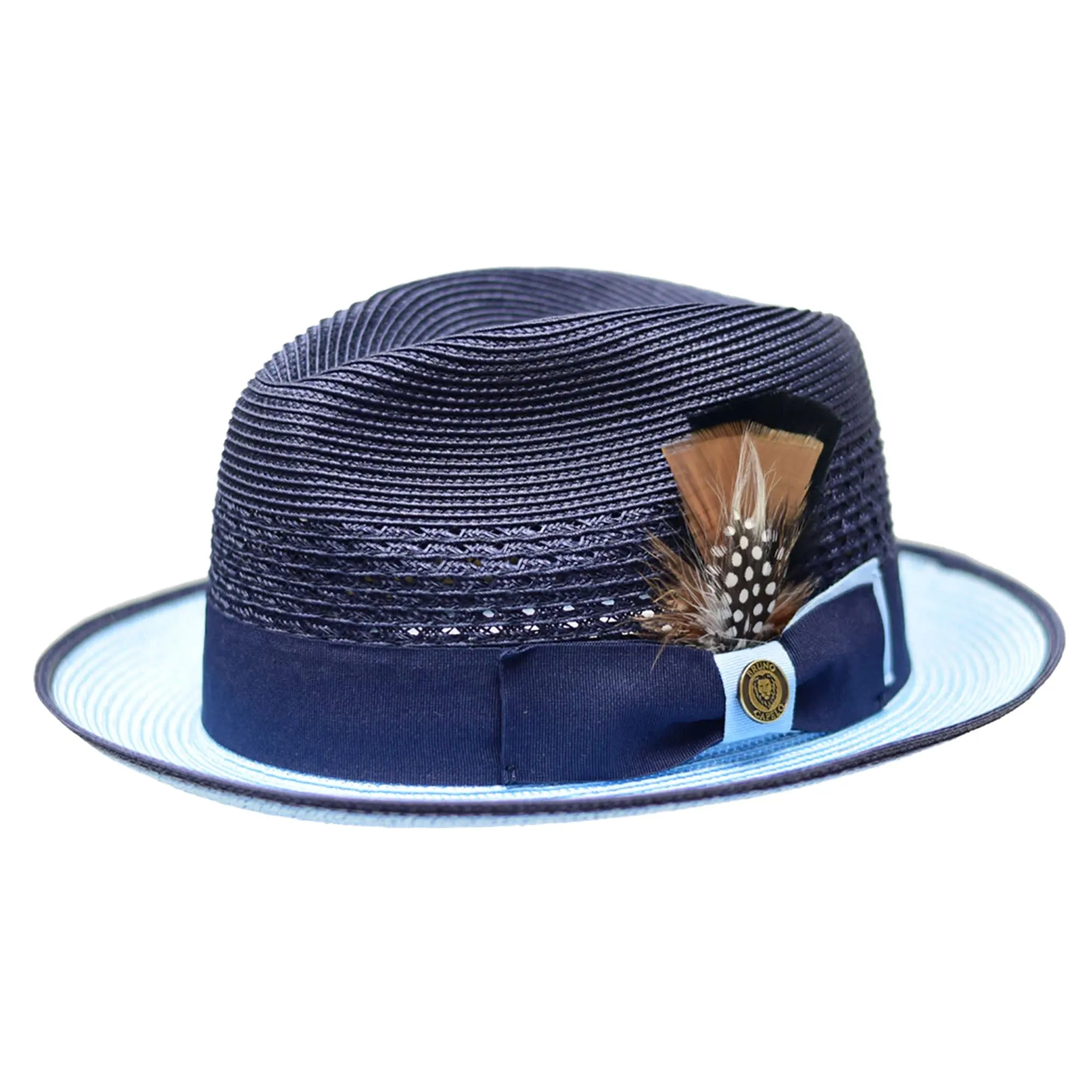 Bruno Capelo Havana Pinch Front Straw Fedora Accessories_Bruno Capelo_Hats