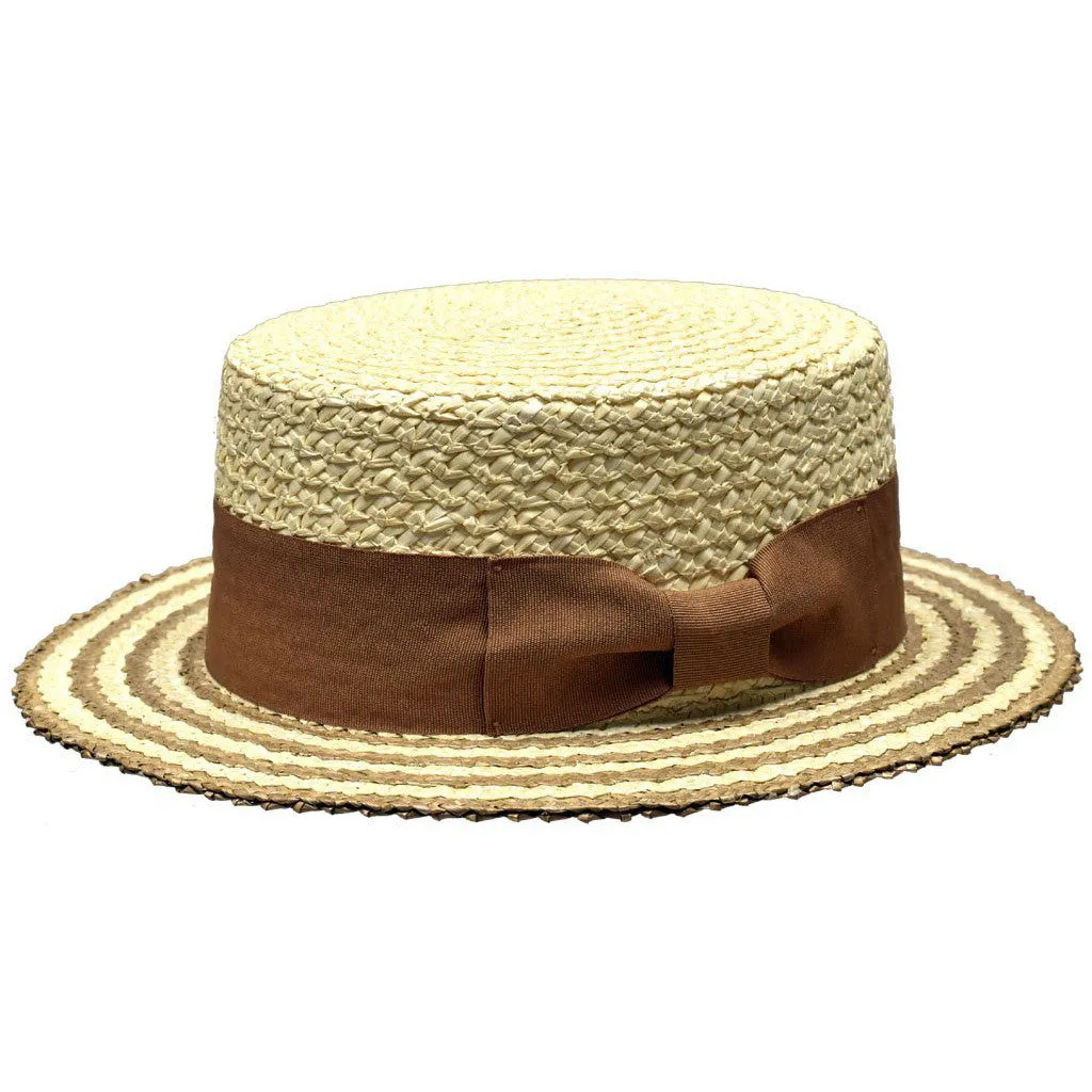 Bruno Capelo Italia 4-Ply Koberg Straw Boater Accessories_Bruno Capelo_Hats