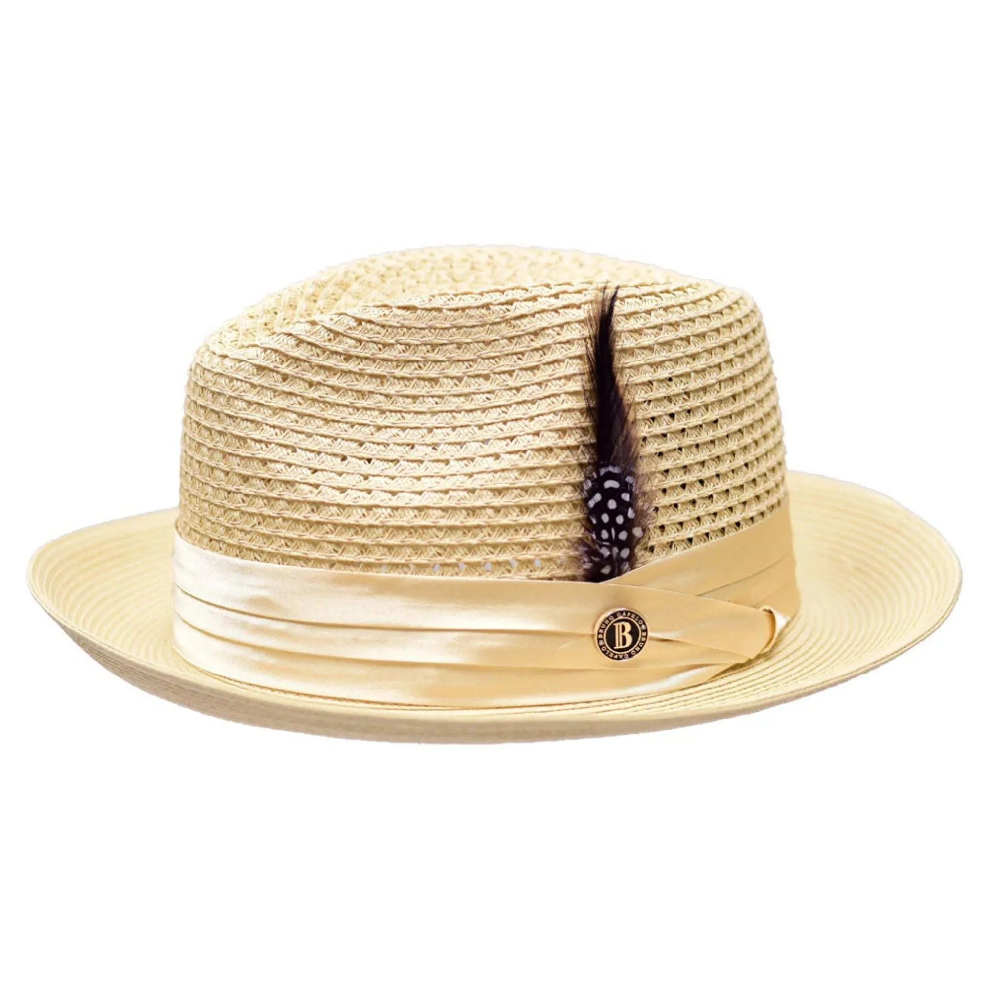 Bruno Capelo Julian Pinch Front Straw Fedora Accessories_Bruno Capelo_Hats