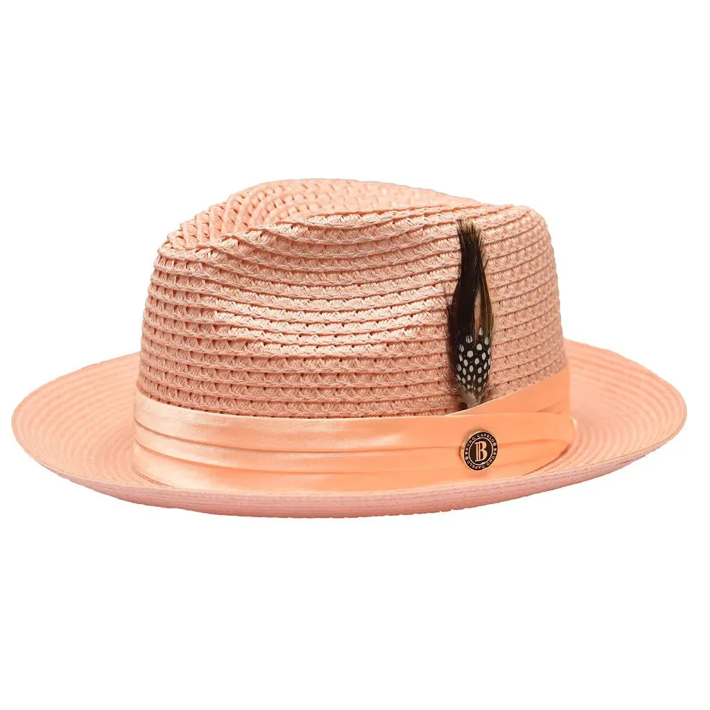 Bruno Capelo Julian Pinch Front Straw Fedora Accessories_Bruno Capelo_Hats