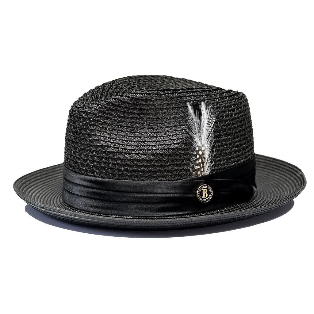 Bruno Capelo Julian Pinch Front Straw Fedora Accessories_Bruno Capelo_Hats