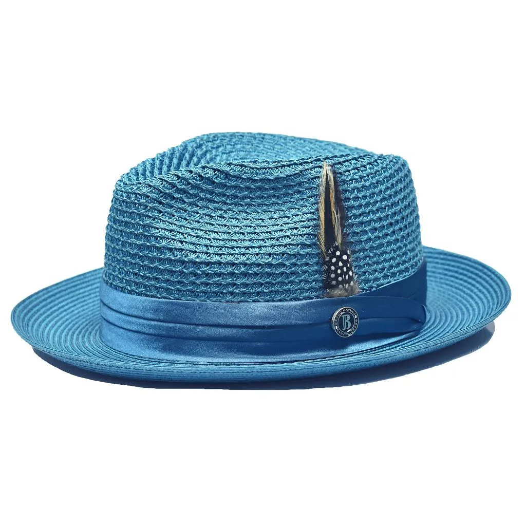 Bruno Capelo Julian Pinch Front Straw Fedora Accessories_Bruno Capelo_Hats