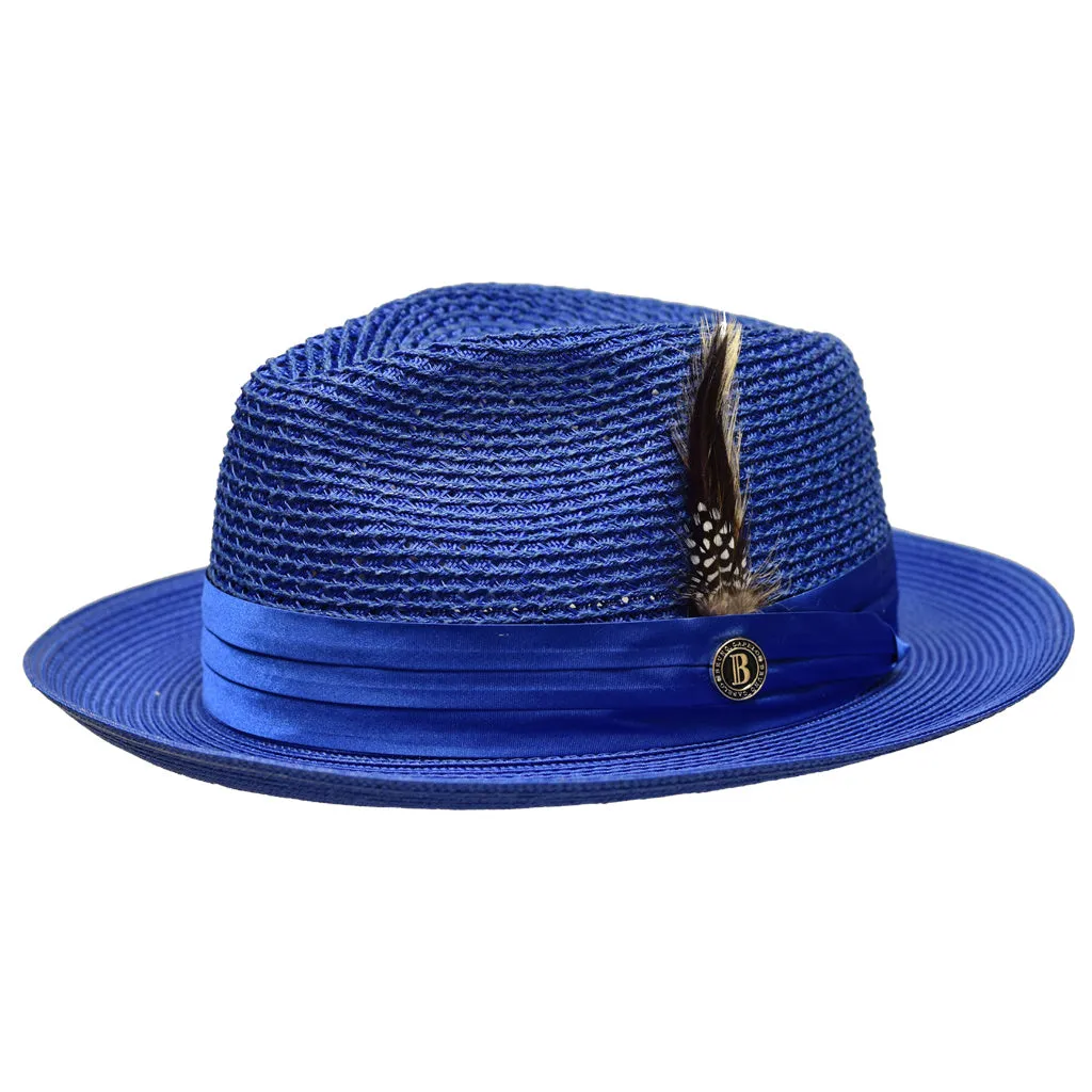 Bruno Capelo Julian Pinch Front Straw Fedora Accessories_Bruno Capelo_Hats