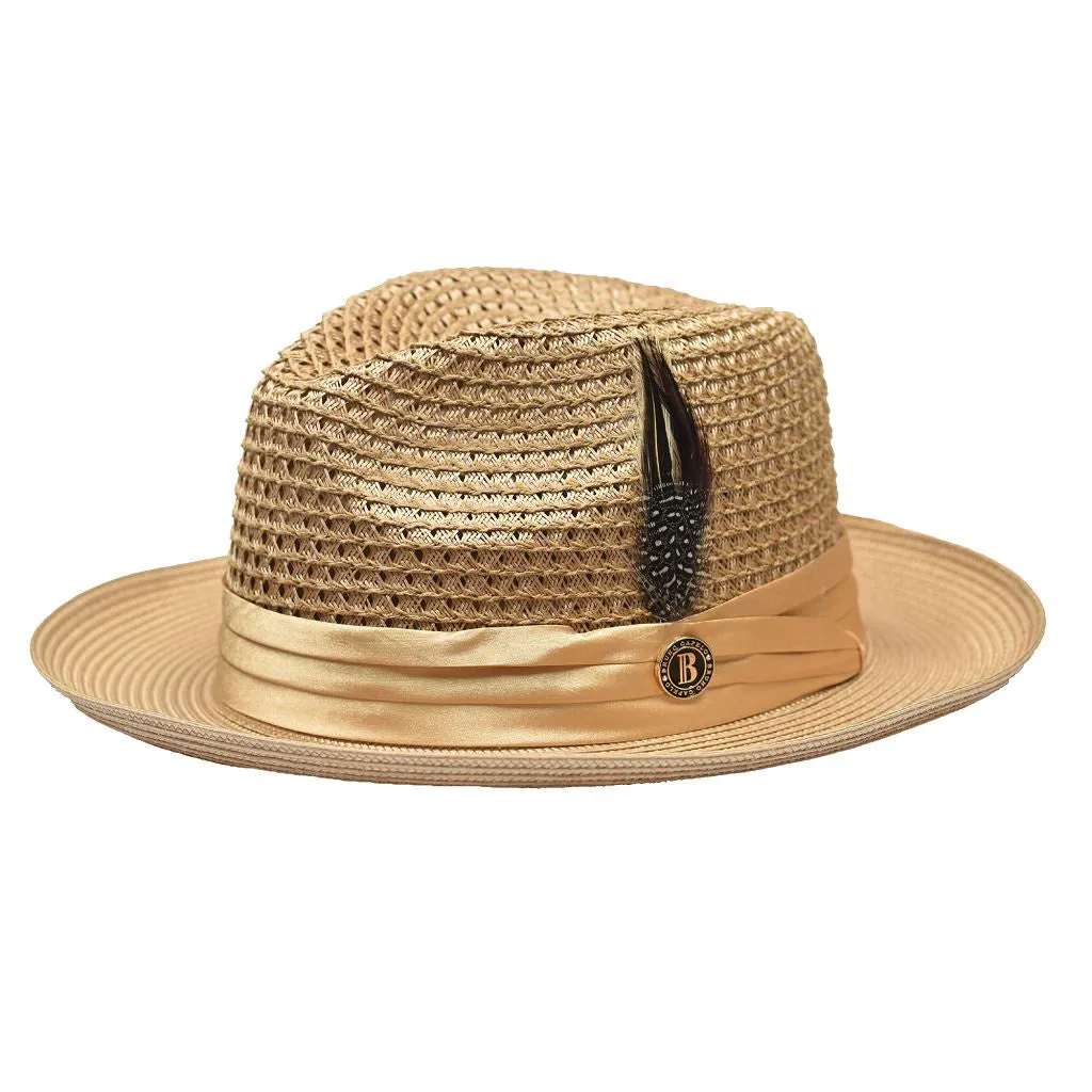 Bruno Capelo Julian Pinch Front Straw Fedora Accessories_Bruno Capelo_Hats