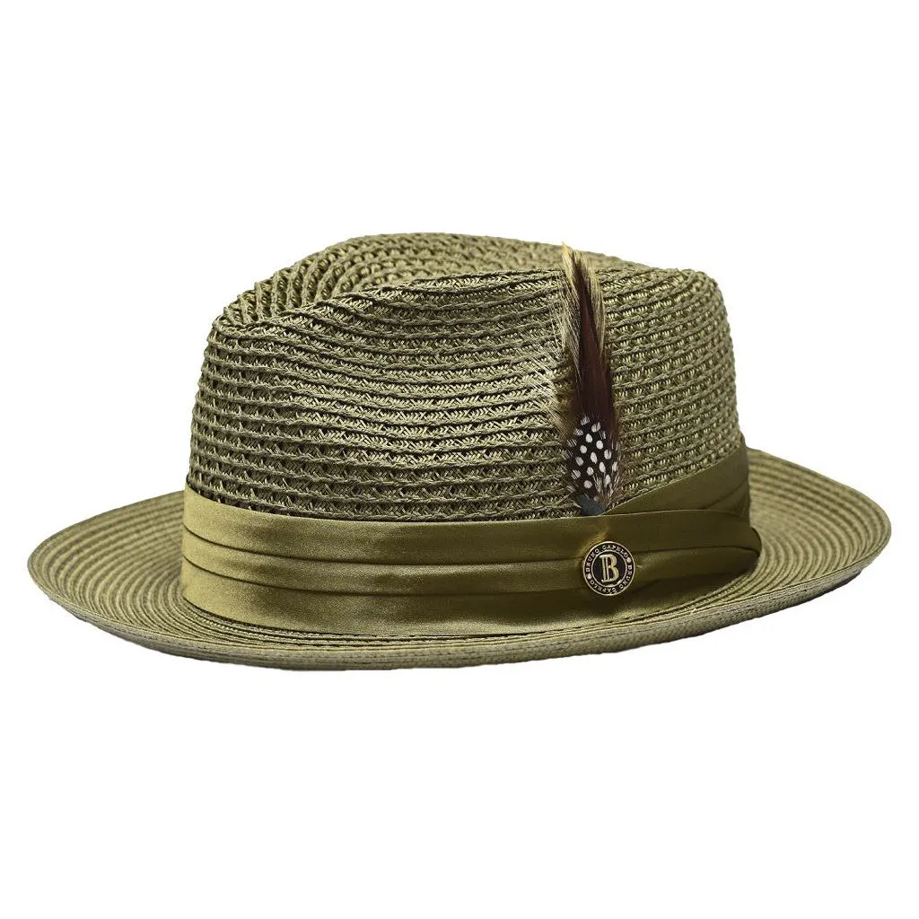Bruno Capelo Julian Pinch Front Straw Fedora Accessories_Bruno Capelo_Hats