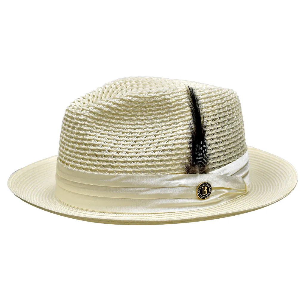 Bruno Capelo Julian Pinch Front Straw Fedora Accessories_Bruno Capelo_Hats
