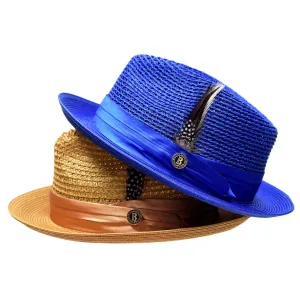 Bruno Capelo Julian Pinch Front Straw Fedora Accessories_Bruno Capelo_Hats
