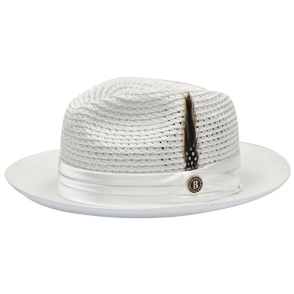 Bruno Capelo Julian Pinch Front Straw Fedora Accessories_Bruno Capelo_Hats