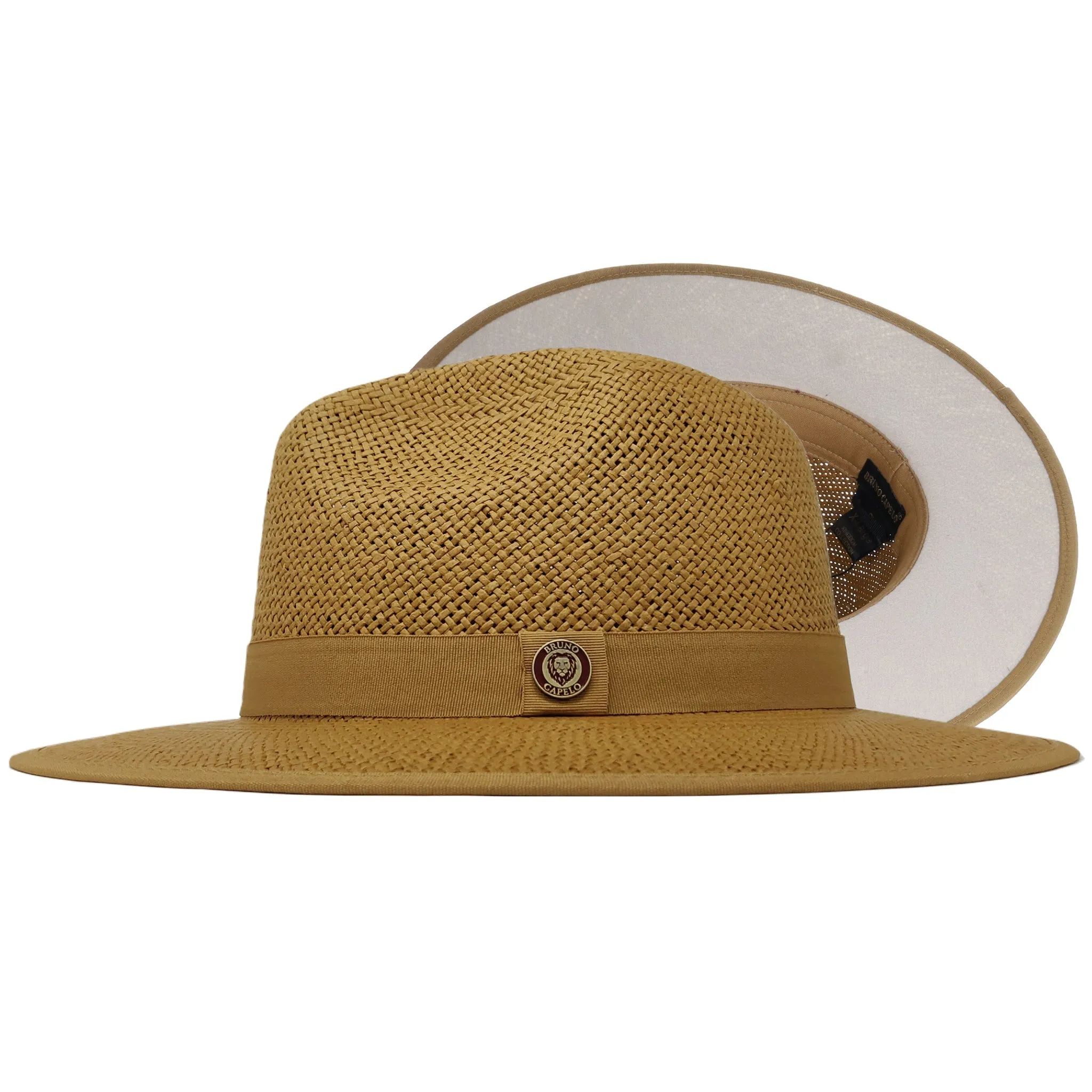 Bruno Capelo Kingdom Color Bottom Wide Brim Straw Fedora Accessories_Bruno Capelo_Hats