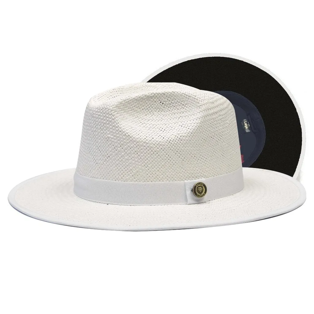 Bruno Capelo Kingdom Color Bottom Wide Brim Straw Fedora Accessories_Bruno Capelo_Hats