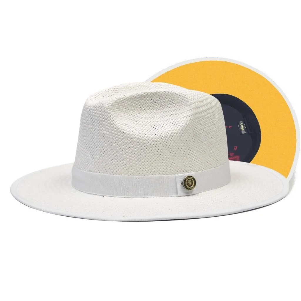 Bruno Capelo Kingdom Color Bottom Wide Brim Straw Fedora Accessories_Bruno Capelo_Hats