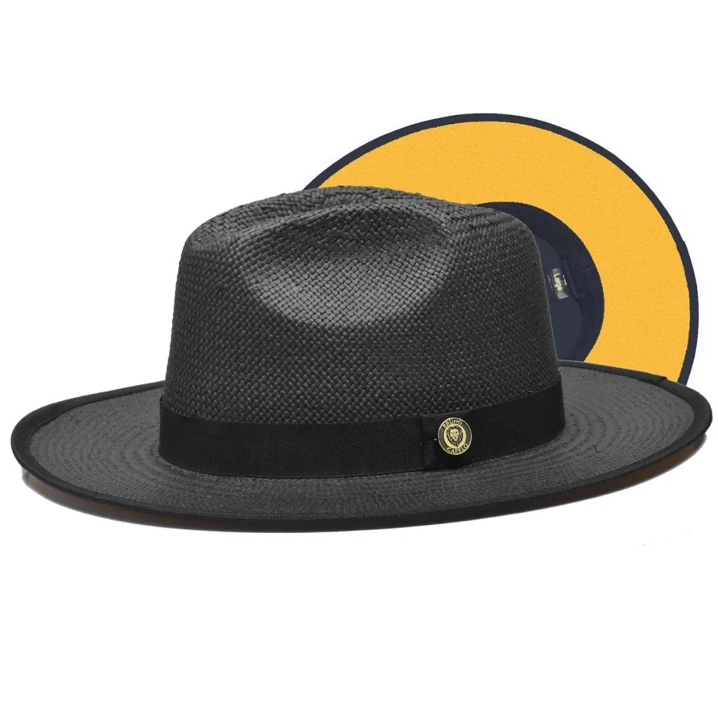 Bruno Capelo Kingdom Color Bottom Wide Brim Straw Fedora Accessories_Bruno Capelo_Hats