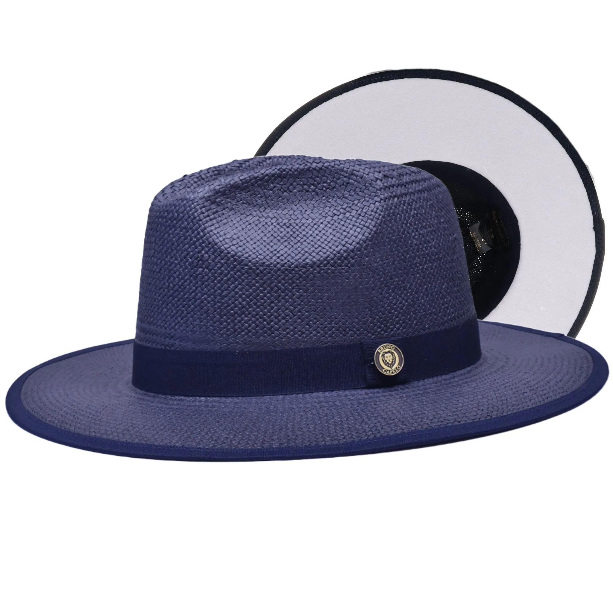 Bruno Capelo Kingdom Color Bottom Wide Brim Straw Fedora Accessories_Bruno Capelo_Hats