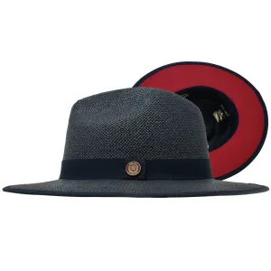 Bruno Capelo Kingdom Red Bottom Wide Brim Straw Fedora Accessories_Bruno Capelo_Hats