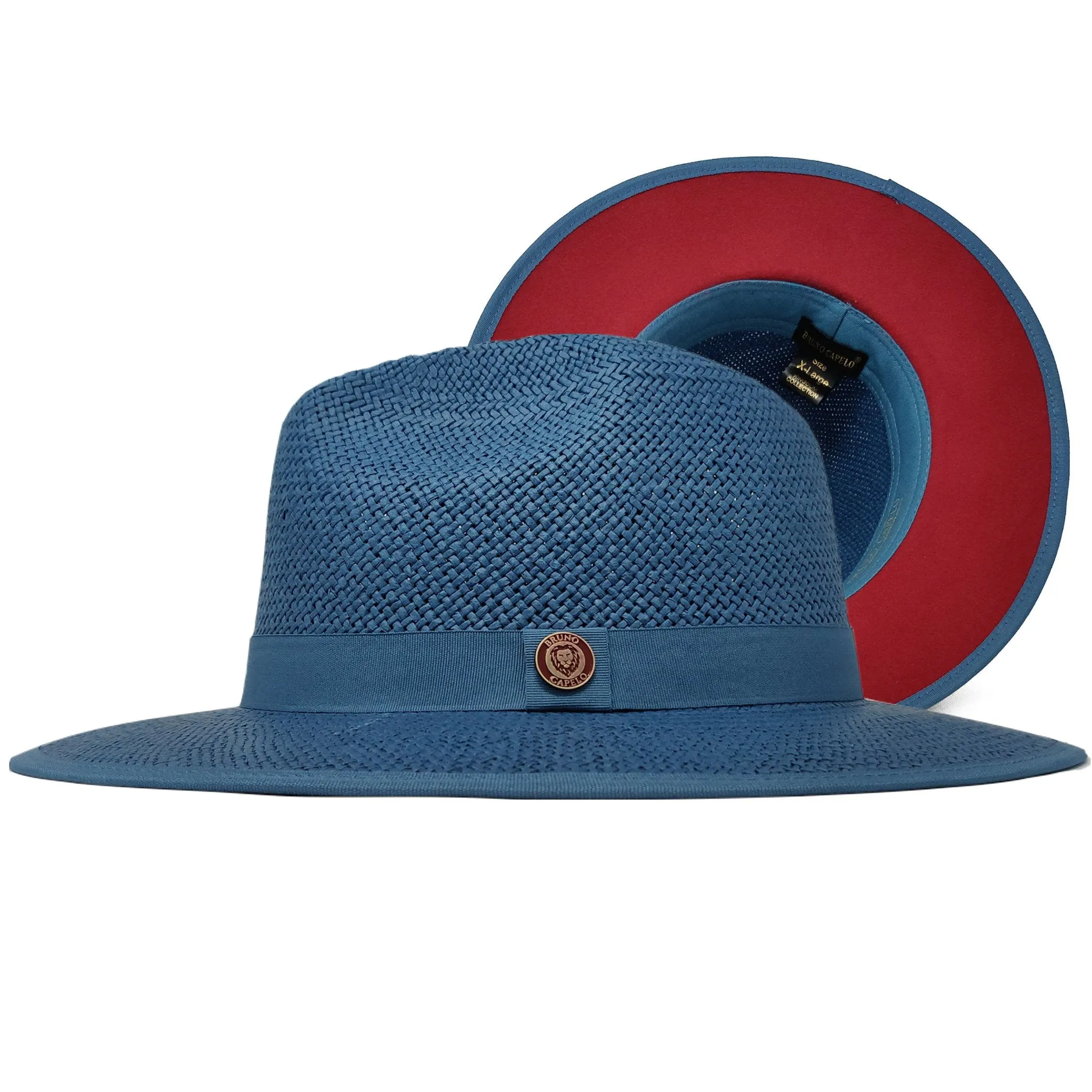 Bruno Capelo Kingdom Red Bottom Wide Brim Straw Fedora Accessories_Bruno Capelo_Hats