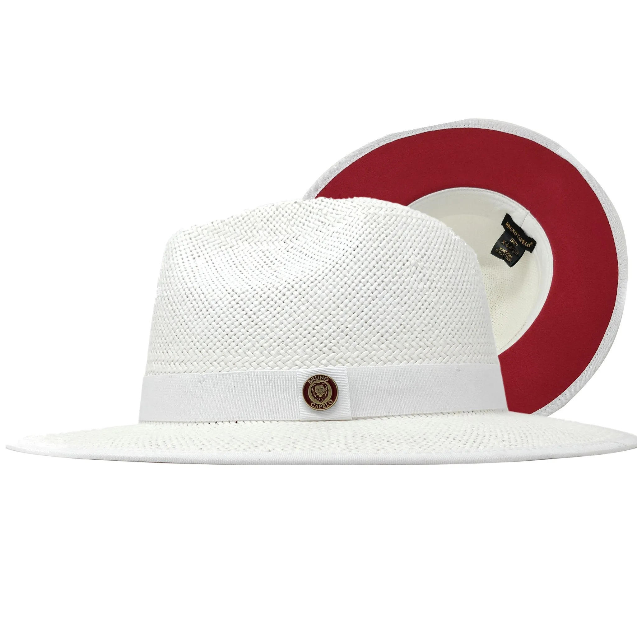 Bruno Capelo Kingdom Red Bottom Wide Brim Straw Fedora Accessories_Bruno Capelo_Hats