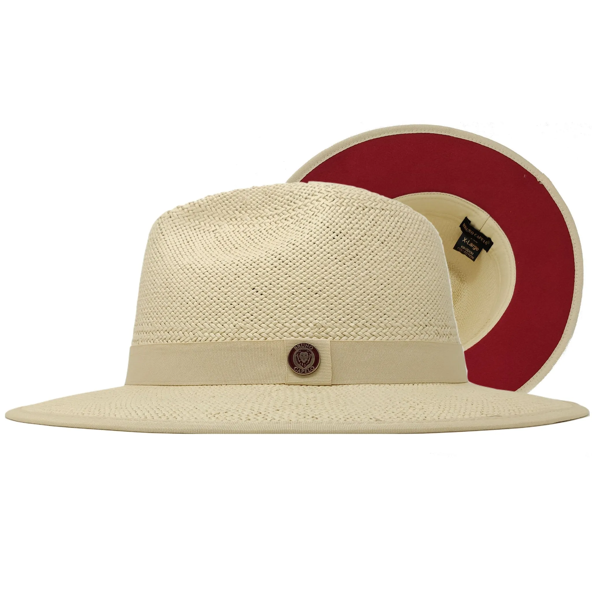 Bruno Capelo Kingdom Red Bottom Wide Brim Straw Fedora Accessories_Bruno Capelo_Hats