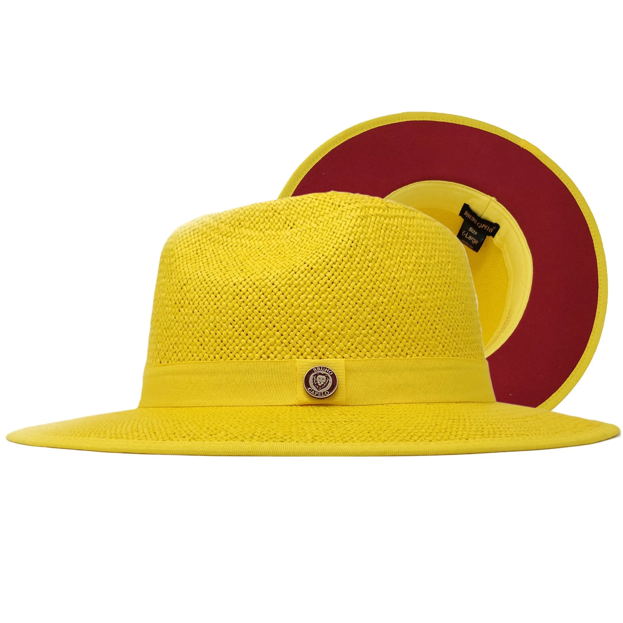 Bruno Capelo Kingdom Red Bottom Wide Brim Straw Fedora Accessories_Bruno Capelo_Hats