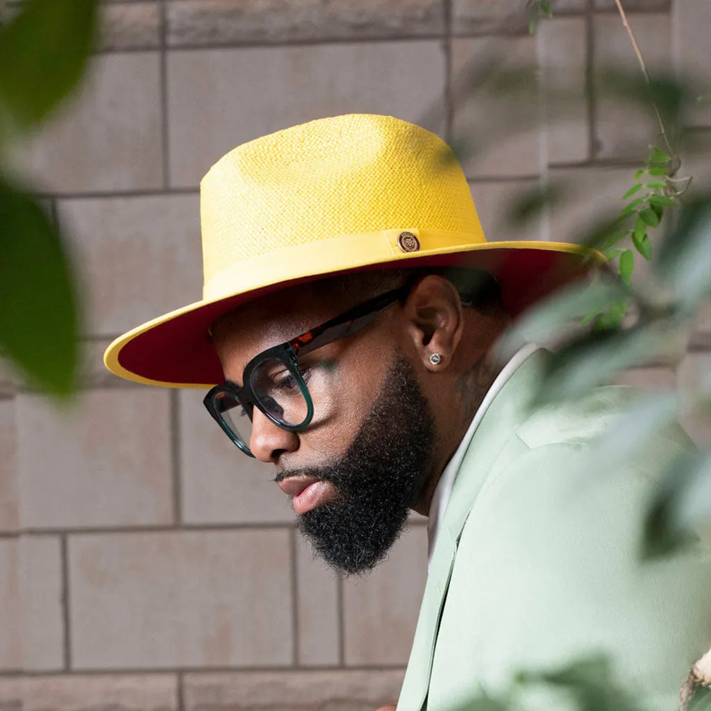 Bruno Capelo Kingdom Red Bottom Wide Brim Straw Fedora Accessories_Bruno Capelo_Hats