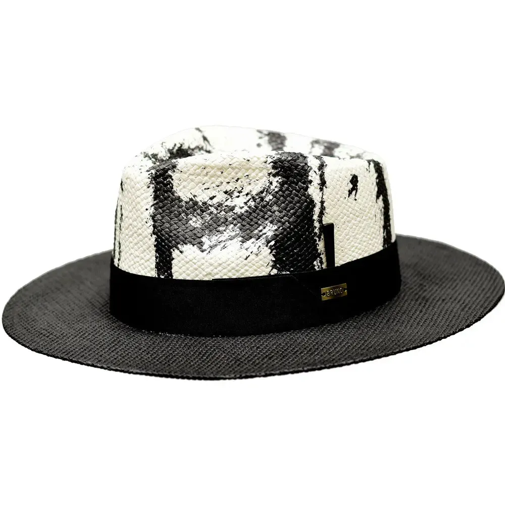 Bruno Capelo Lux Wide Brim Hand-Dyed Straw Fedora Accessories_Bruno Capelo_Hats