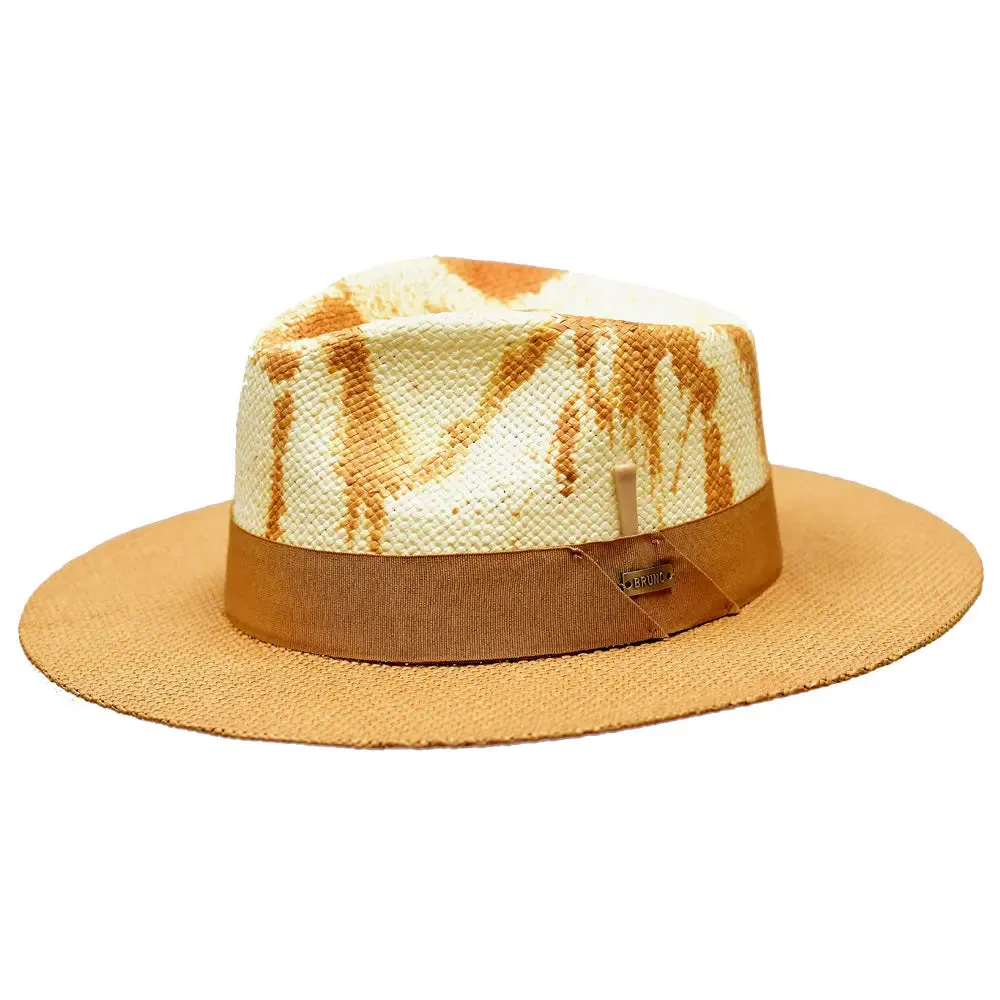Bruno Capelo Lux Wide Brim Hand-Dyed Straw Fedora Accessories_Bruno Capelo_Hats