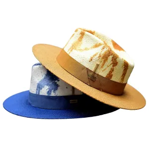 Bruno Capelo Lux Wide Brim Hand-Dyed Straw Fedora Accessories_Bruno Capelo_Hats