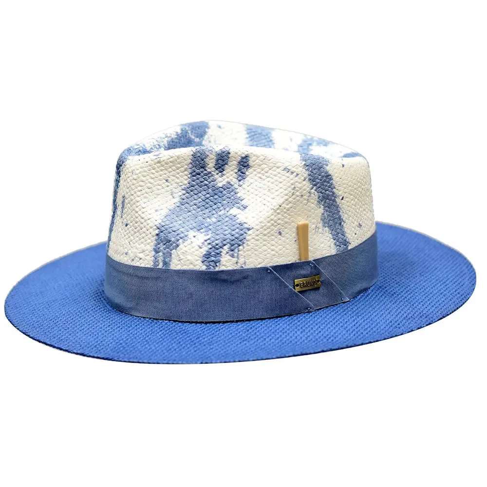 Bruno Capelo Lux Wide Brim Hand-Dyed Straw Fedora Accessories_Bruno Capelo_Hats