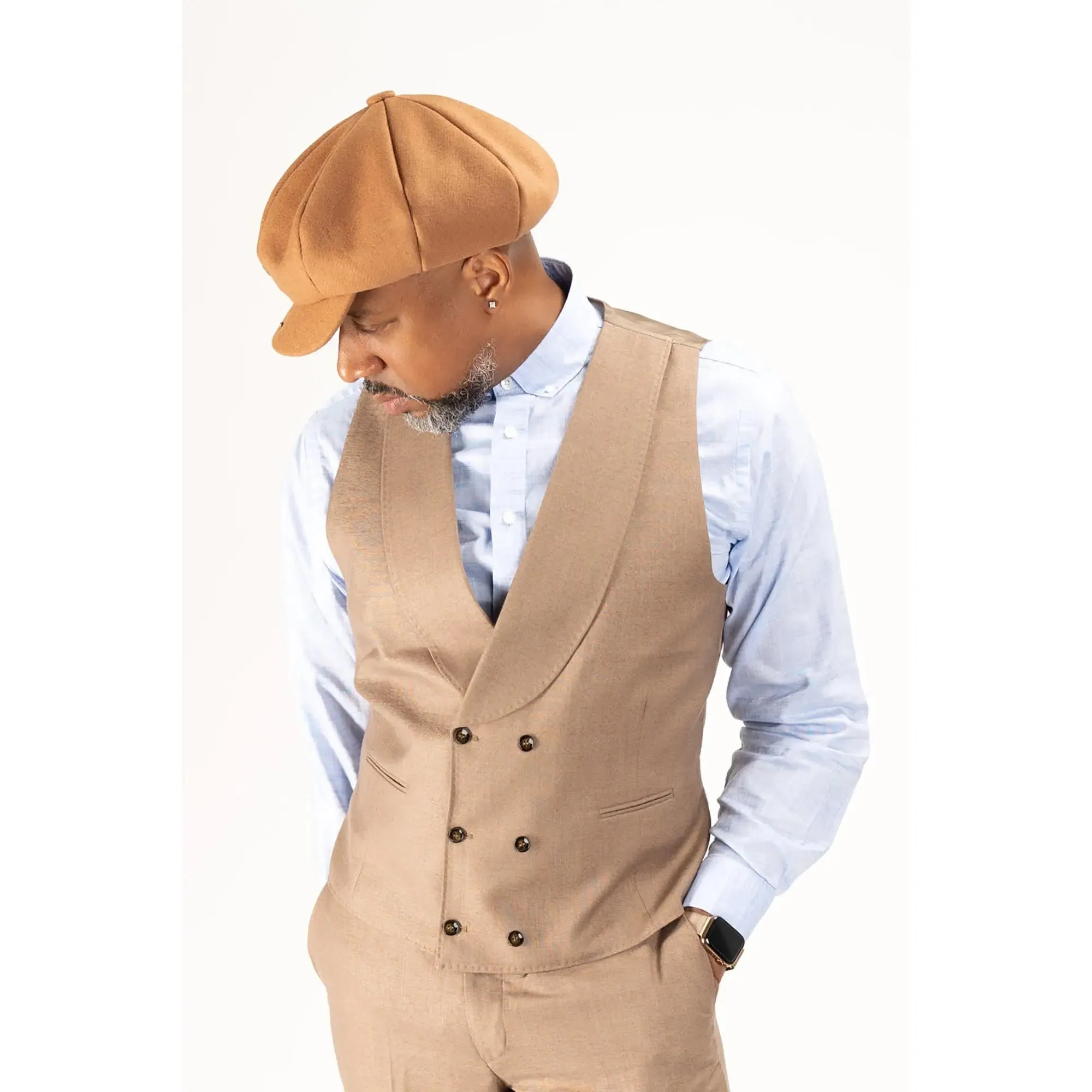 Bruno Capelo Melton Wool Newsboy Cap Accessories_Bruno Capelo_Hats