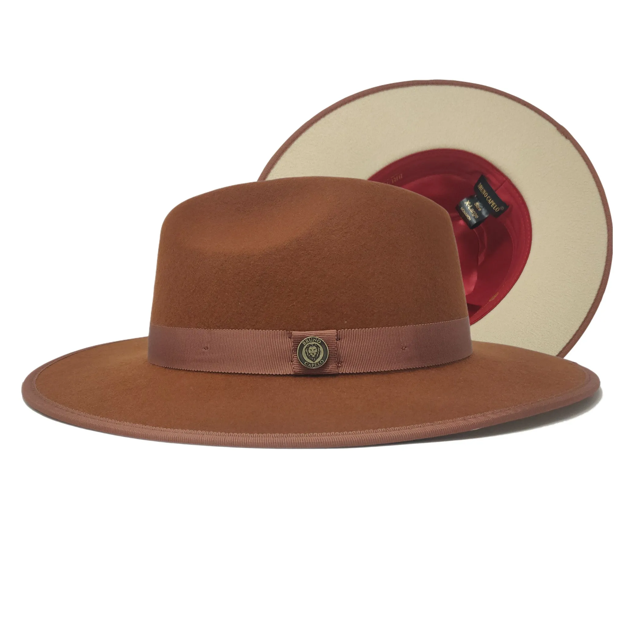 Bruno Capelo Monarch Color Bottom Wide Brim Wool Fedora Accessories_Bruno Capelo_Hats