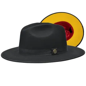 Bruno Capelo Monarch Gold Bottom Wide Brim Wool Fedora Accessories_Bruno Capelo_Hats