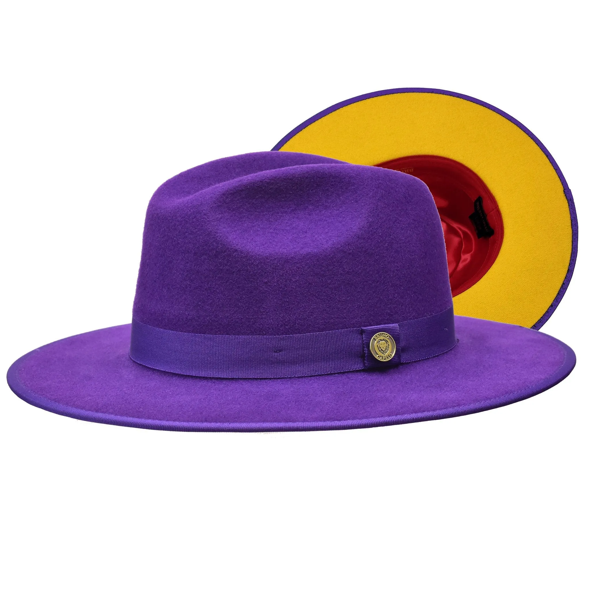 Bruno Capelo Monarch Gold Bottom Wide Brim Wool Fedora Accessories_Bruno Capelo_Hats