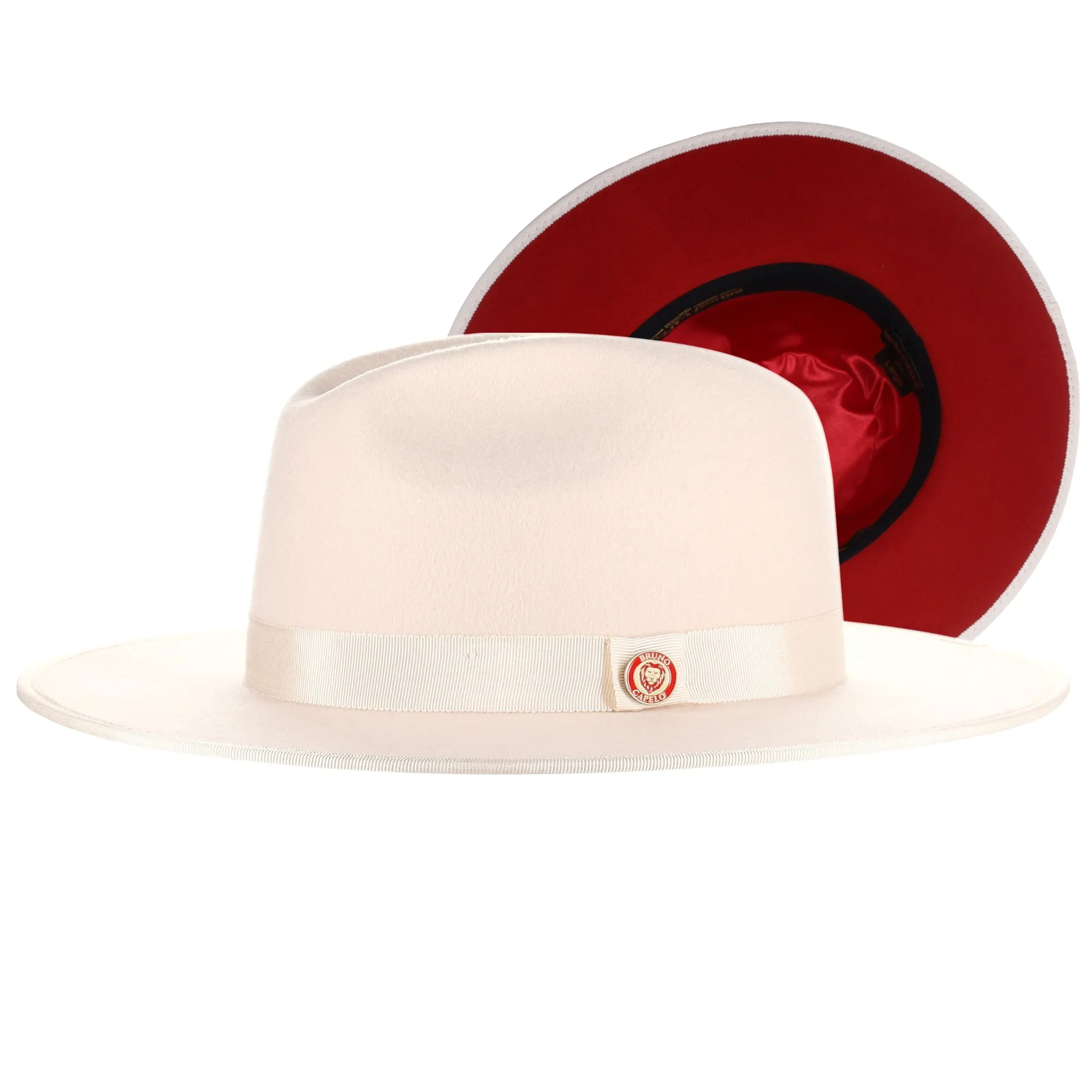 Bruno Capelo Monarch Red Bottom Wide Brim Wool Fedora Accessories_Bruno Capelo_Hats