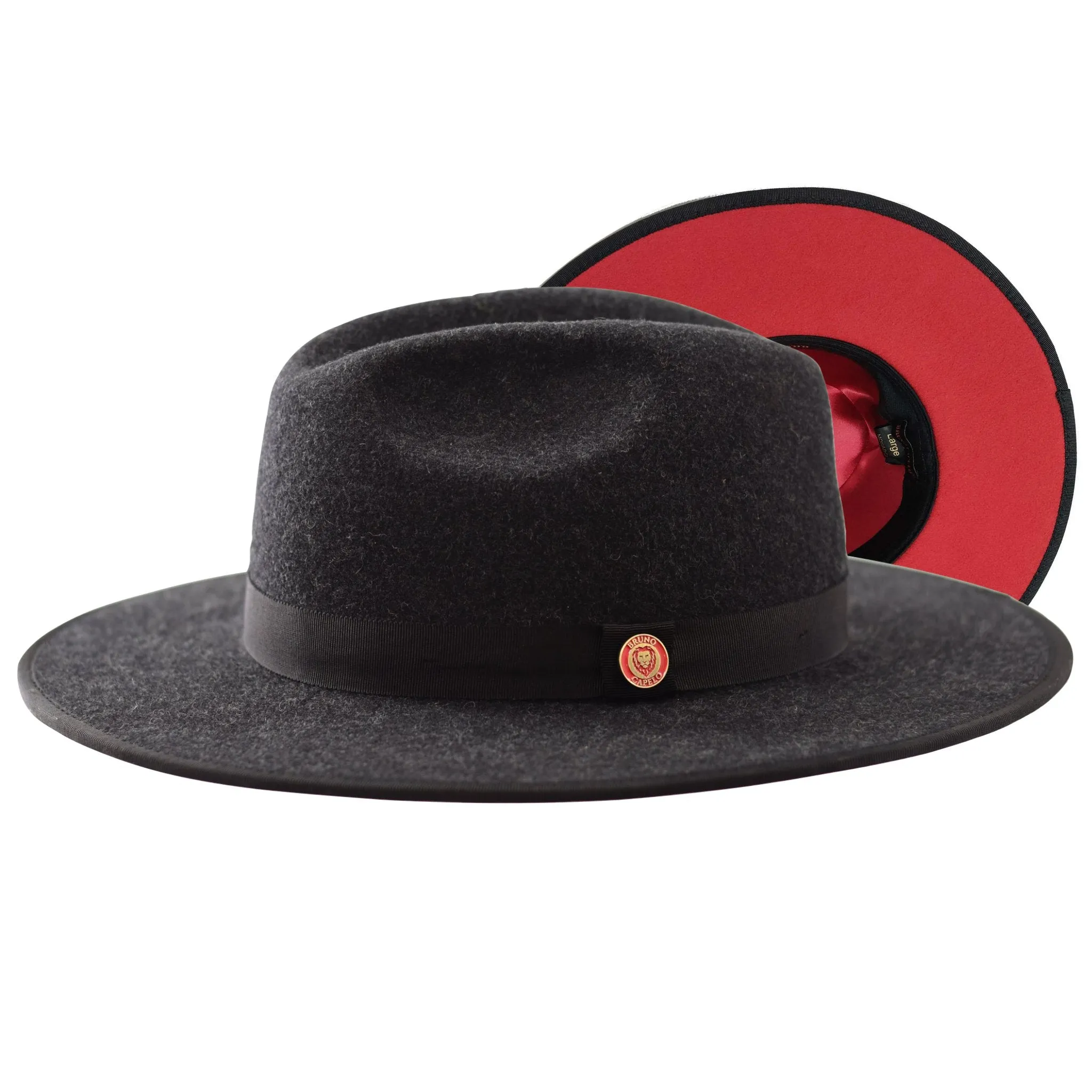 Bruno Capelo Monarch Red Bottom Wide Brim Wool Fedora Accessories_Bruno Capelo_Hats