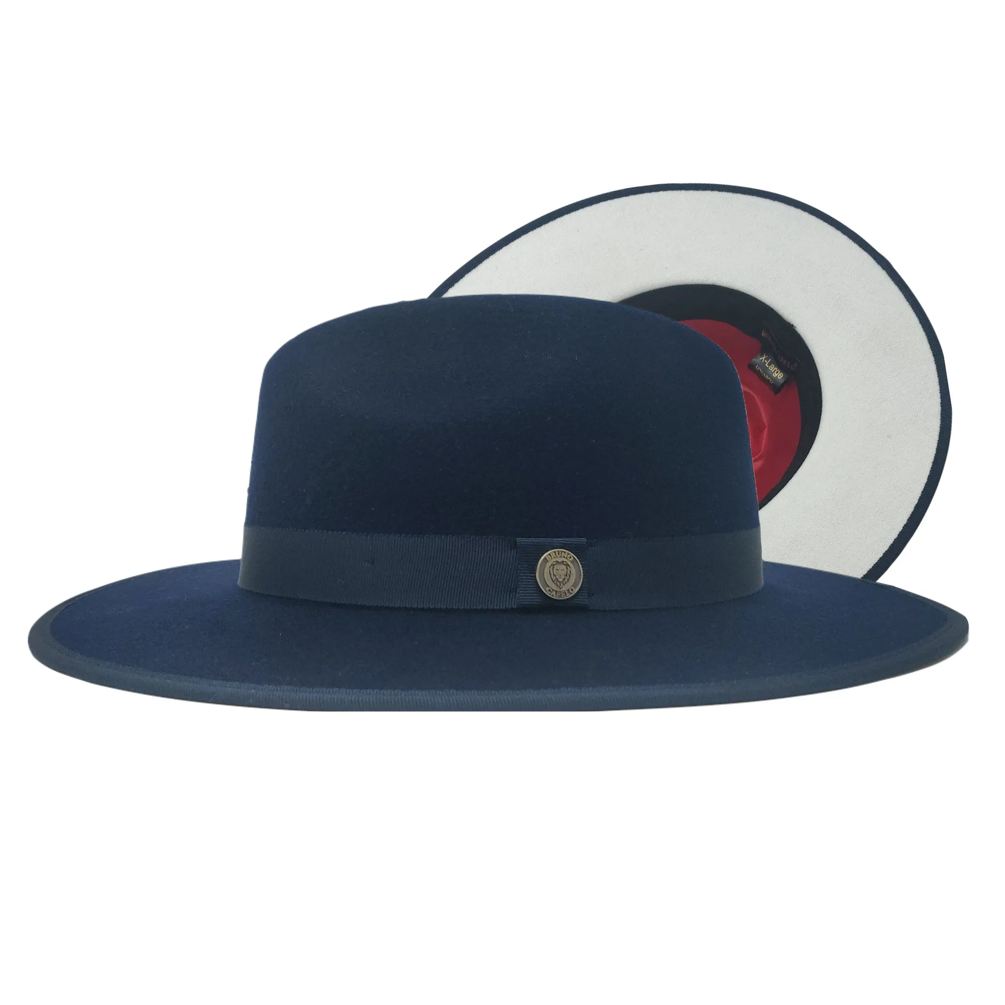 Bruno Capelo Monarch White Bottom Wide Brim Wool Fedora Accessories_Bruno Capelo_Hats