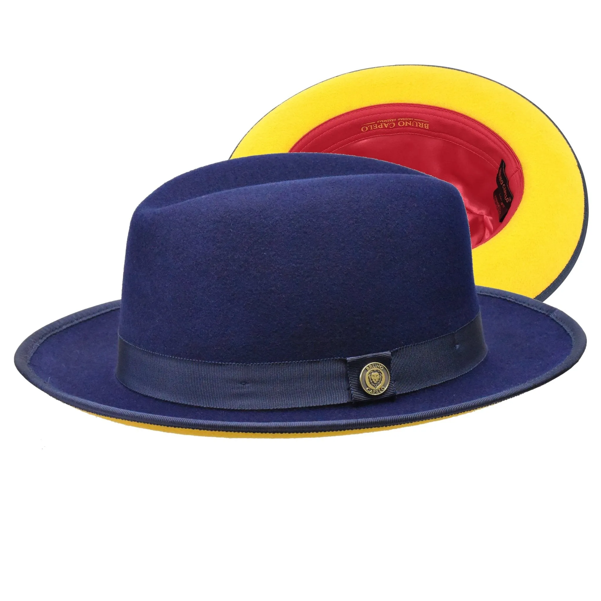 Bruno Capelo Princeton Gold Bottom Center Dent Wool Fedora Accessories_Bruno Capelo_Hats