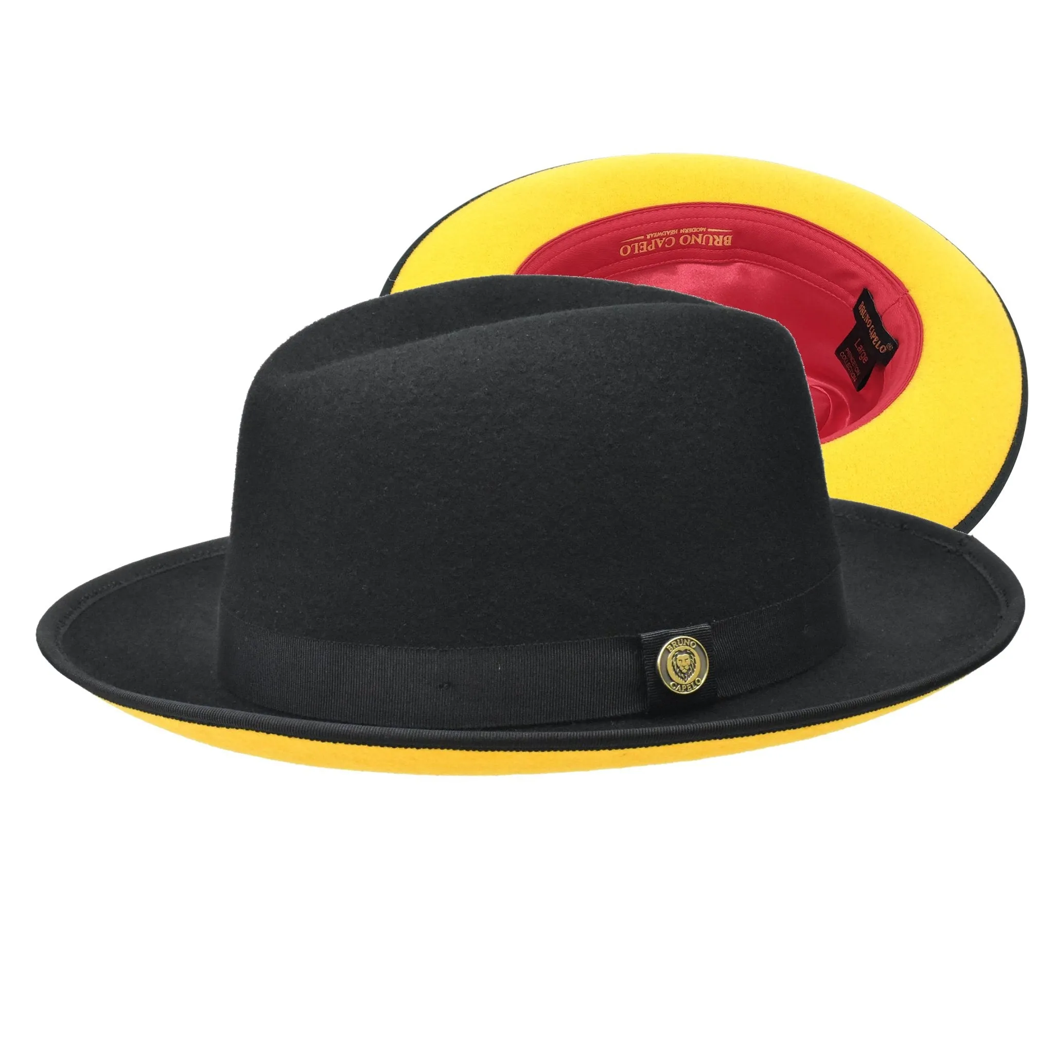 Bruno Capelo Princeton Gold Bottom Center Dent Wool Fedora Accessories_Bruno Capelo_Hats