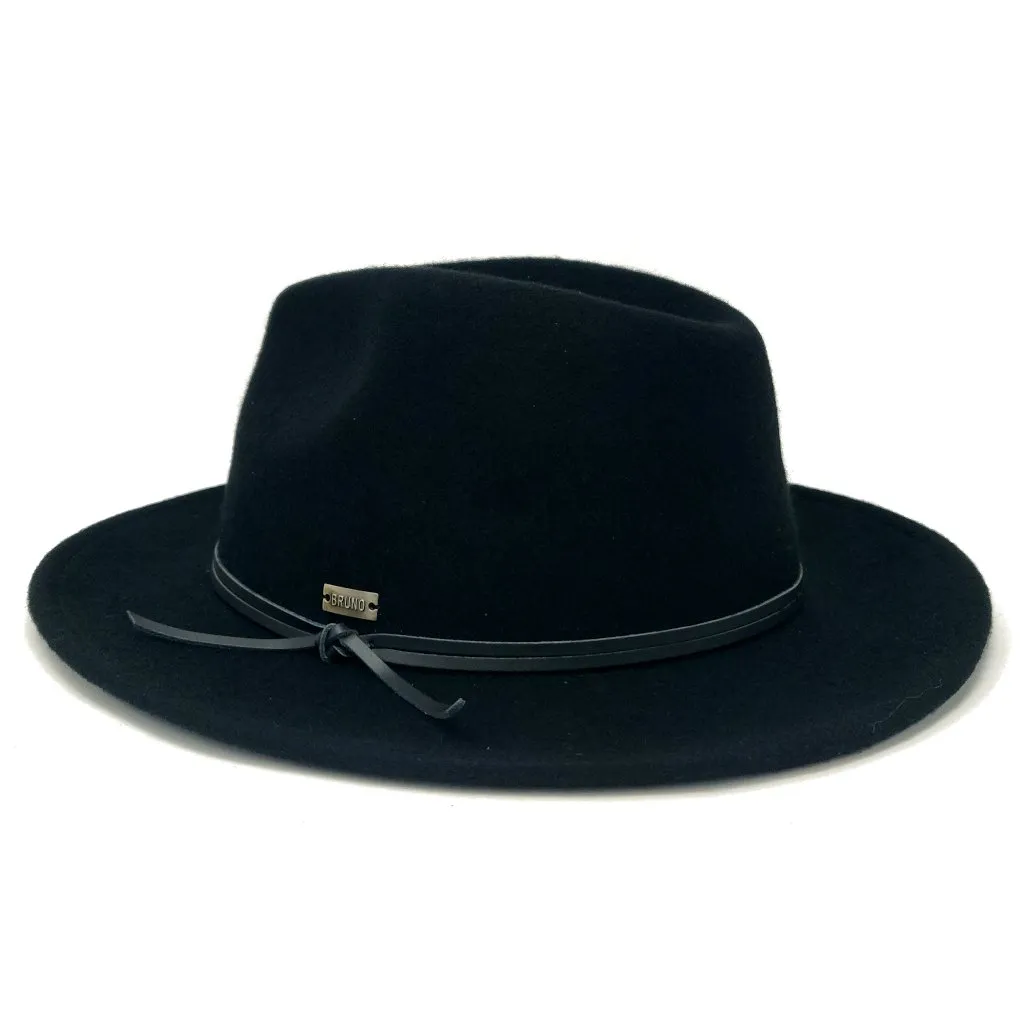 Bruno Capelo Tarik Flat Brim Wool Fedora Accessories_Bruno Capelo_Hats